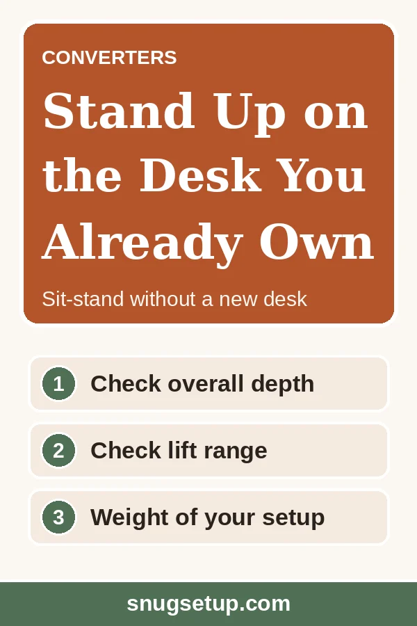 Pin: The Best Standing Desk Converters for Small Desks (2026)